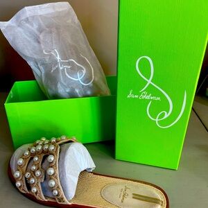 Sam Edelman Bay Sand Linen and Pearl sandals. Size 9